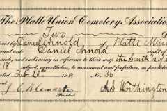 1919-02-20-ArnoldDS1890-Platte-Union-Cemetery-Association-Plot-Receipt