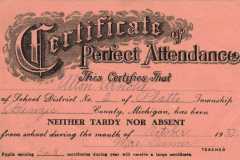 1932-10-01-ArnoldAL1925-Perfect-Attendance-Certificate