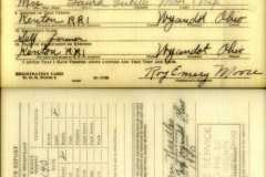 Roy E. Moore WWII Registration card, October 1940