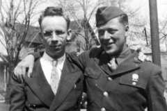 Alvin Arnold and friend Ray woods, 1943.