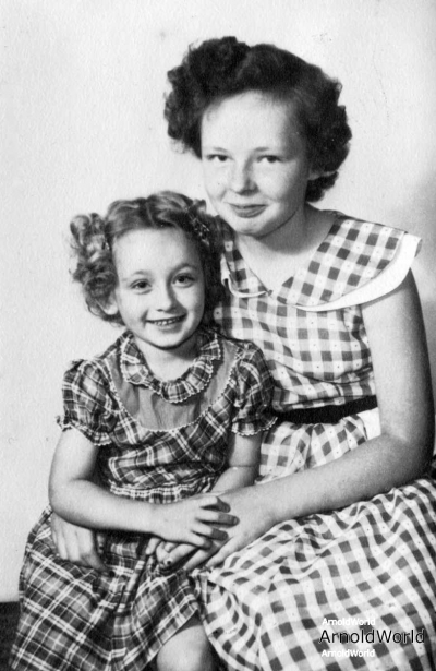 Carol Lynne Arnold and Sally Lee Arnold, circa 1951.