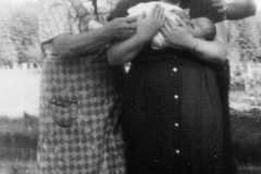 Doris J. Moore, with three-week old baby Joyce Yovonne Arnold, July 1953.