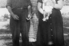 Doris J. Moore, with three-week old baby Joyce Yovonne Arnold, July 1953.