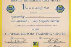 1964-01-24-ArnoldLD1929-Certificate-Chevrolet