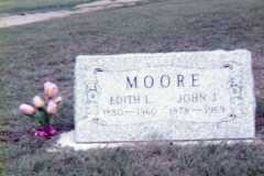 Grave Marker Deith L. Buess and John J. Moore after John's death, 1969.