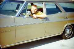 Roger in Alvin's 66 Impala. He doesn't think like a kid anymore. Loves cars, bikes, girls - and sees the funny side of everything. Loves to have his picture taken. We look forward to having him home. 1970.