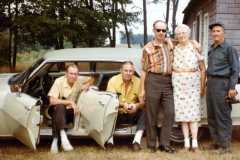 Allen, Laban, Alvin, Tracie and Daniel Arnold at the old Arnold Homestead, August, 1970.