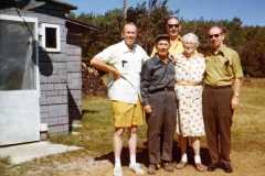Allen, Daniel, Laban, Tracie, and Alvin Arnold at the old Arnold Homestead, August, 1970.