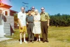 Allen, Daniel, Laban, Tracie, and Alvin Arnold at the old Arnold Homestead, August, 1970.