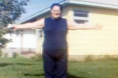 Doris Arnold at Bexley home, 1970.