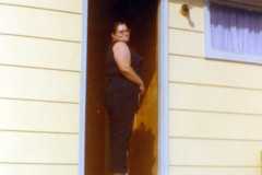 Doris Arnold at Bexley home, 1970.