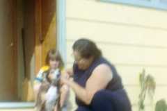 Teresa and Doris Arnold at Bexley home, 1970.