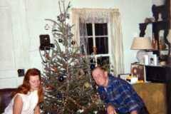 Eleanor and Allen Arnold. Christmas inside the Arnold homestead, December, 1970.