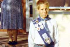 Daniel Arnold in CYC uniform, Doris Arnold in background, 1971.