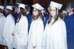 Joyce and Chris Ehret, baccalaureate night, Fruitport School gym. June, 1971.