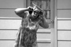 Doris Arnold showing off, Joyce Arnold's high school reunion, June 1971.