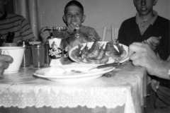 Joyce, Mike, and Dan. Trout is on the menu, Honor, July 1971.