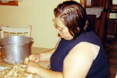 This proves I (Doris) peel potatoes, July 1971.