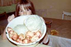 Cabbage and potatoes, Bexley garden, 1971.