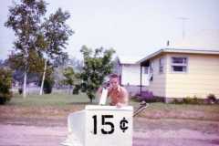 Dan with his icrecream cart he pushed for five summers. 1971.
