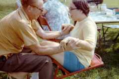 Horseplay at Bexley between Allen and Joyce Arnold, summer 1971.