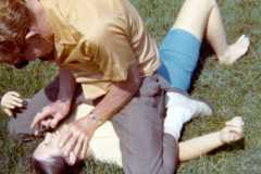 Horseplay at Bexley between Allen and Joyce Arnold, summer 1971.