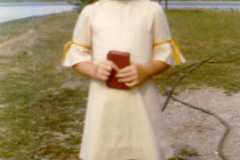 Teresa Arnold ready for church, 1971.