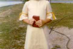 Teresa Arnold ready for church, 1971.