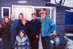 Eleanor, Tracie, Dan, Mike, Gloria, Dan, and Allen Arnold, deer season, November 1971.