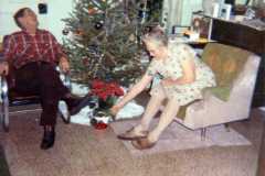 Dan and Tracie Arnold, Christmas at the Arnold homestead, December 1971.