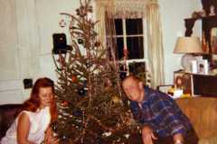 Eleanor and Allen Arnold, Christmas at the Arnold homestead, December 1971.