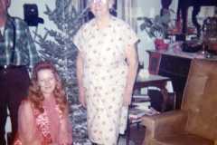 Dan, Eleanor, and Tracie Arnold, Christmas at the Arnold homestead, December 1971.