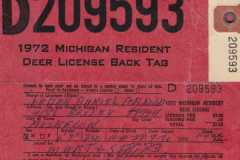 Hunting License, Laban Daniel Arnold, 1972.