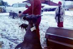 Laban and Eleanor, deer season at the Arnold homestead. November 1972.