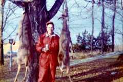 Allen Arnold, deer season at the Arnold homestead. November 1972.