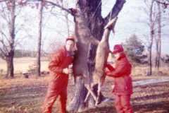 Allen and Eleanor Arnold, deer season at the Arnold homestead. November 1972.