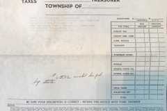 1972 Taxes, Vera Parker Treasurer, Township of Platte, Daniel Arnold Honor, MI 49640, Valuations: $22,000, 
County: $13.81, Inter. School: $1.91, Township: $2.20, School: $47.20, Total Taxes: $65.12.