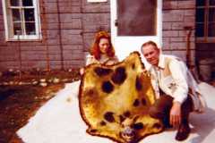 Allen and Eleanor with wild boar rug, May 1973.