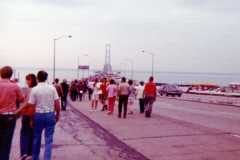 Labor Day bridge walk, Macinac Bridge, Church Youth Group, September 1973.