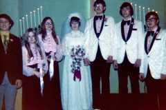 Wedding of Joyce Arnold and Mike Revell, December 1973.