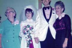 Wedding of Joyce Arnold and Mike Revell, December 1973.