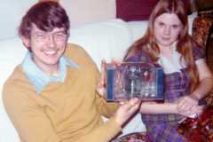 Celebrating Christmas on Bexley in Muskegon, 1973.