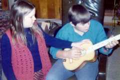 Celebrating Christmas on Bexley in Muskegon, 1973.