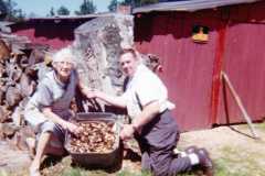 Mushroom hunting at the Arnold homestead, May 1974.