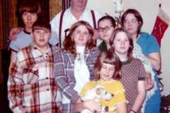 Christmas at Joyce's Forest Ave Apartment, Muskegon, December 1974.