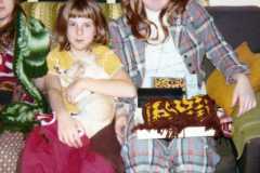 Christmas at Joyce's Forest Ave Apartment, Muskegon, December 1974.