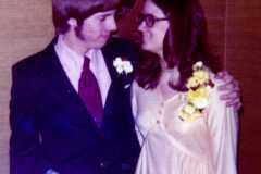 Dan Arnold and Peggy Smith, in Ann Arbor for the Spring Arbor College Snow Festival Sweetheart Banquet, February 1975.