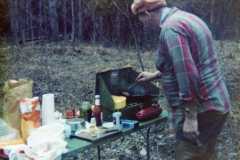 Laban Arnold, trout fishing trip, 1975.
