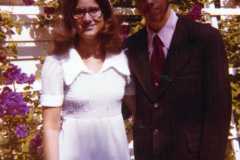 Dan Arnold and Peggy Smith at Allen and Eleanor Arnold's in South Haven, summer 1975.