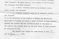 Will of Tracie M. Balitz Arnold, 1975.
